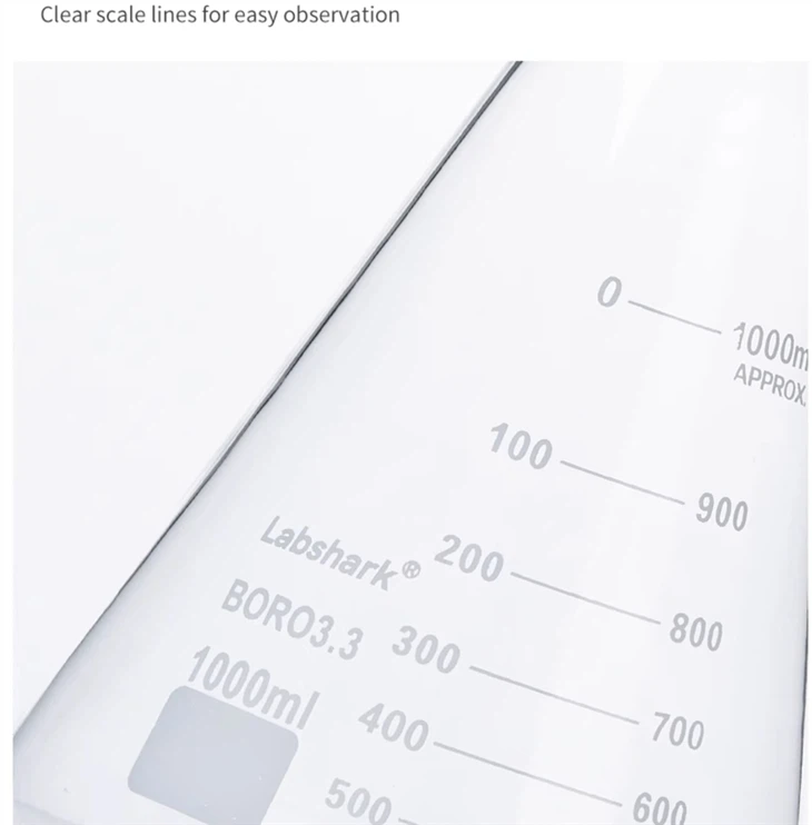 BKMAM Lab Glassware High Quality 50ml-10000ml Borosilicate Glass Erlenmeyer Flask Conical Flask With Graduations
